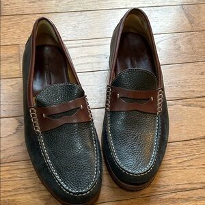 Johnson & Murphy Black and Brown Leather Penny Loafers